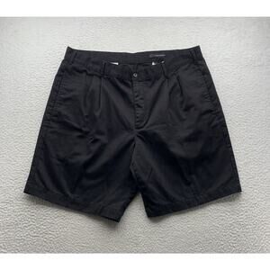 Greg Norman Chino Golf Shorts Mens 40 Black 9" Pleated Preppy‎ Casual Golfer Dad